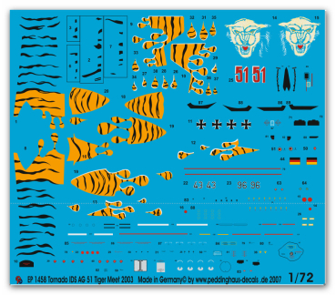 Peddinghaus-Decals 1:72 1458 Tornado IDS AG 51 Tiger Meet 2003