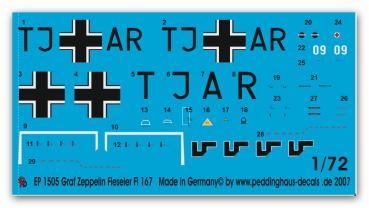 Peddinghaus-Decals 1/72 1505 Graf Zeppelin Fieseler Fi 167
