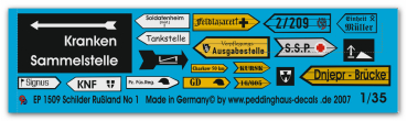 Peddinghaus-Decals 1:35  1509  Roadsigns russia No 1