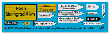 Peddinghaus-Decals 1:35  1510  Roadsigns russia No 2