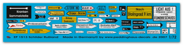 Peddinghaus-Decals 1:72 1513  Straßenschilder Russland