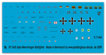 Peddinghaus-Decals 1:144 1540 german Jabo Memmingen Starfighter markings
