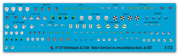 Peddinghaus-Decals 1:72 1579 unit markings of the JG 3 Udet