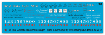 Peddinghaus-Decals 1/48 1590 Russian tank markings for 7 tanks