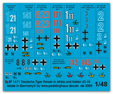 Peddinghaus-Decals 1/48 1611 Tiger Beschriftungen in Afrika