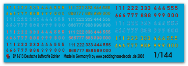 Peddinghaus-Decals 1:144 1613 german aiforce numbers