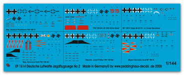 Peddinghaus-Decals 1:144 1614 german airforce fighters no 2