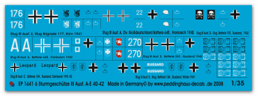 Peddinghaus-Decals 1:35 1641 Verschiedene Stug III A-E