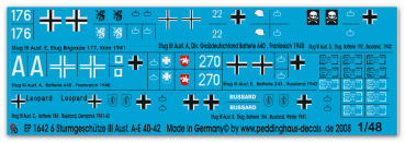 Peddinghaus-Decals 1/48 1642 Verschiedene Stug III A-E