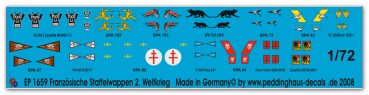 Peddinghaus-Decals 1/72 1659 Französische Staffelwappen 2. WK