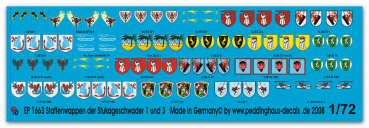Peddinghaus-Decals 1:72 1663 Staffelwappen Stukageschwader 1 und 3