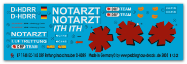 Peddinghaus-Decals 1:32 1748  EC 145 DRF Rettungshubschrauber D- HDRR
