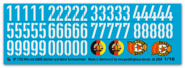 Peddinghaus-Decals 1:16 1752 NVA and UDSSR signs and numbers and tactical markings