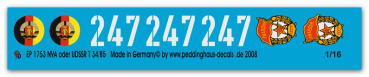 Peddinghaus-Decals 1:16                                                          1753 T 34/85 of the NVA or the UdSSR markings