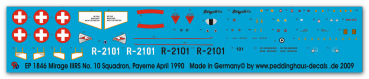 Peddinghaus-Decals 1/72 1846 Mirage IIIRS No. 10 Squadron, Payerne April 1990