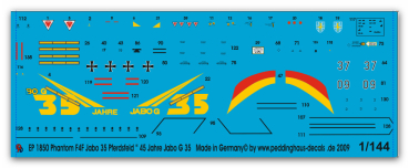 Peddinghaus-Decals 1:144  1850 Phantom F4F Jabo G 35 Pferdsfeld " 35 Jahre Jabo g 35 1994