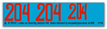 Peddinghaus-Decals 1:16 1892 KV 1 s unbek. Russ. Panzer Reg. Demjansk 1942