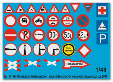 Peddinghaus-Decals 1/48 1924 Old german traffic signs