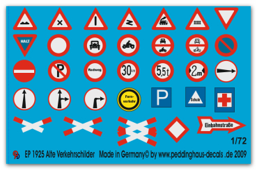 Peddinghaus-Decals 1:72 1925 Alte Verkehrsschilder