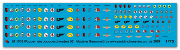 Peddinghaus-Decals 1/72 1933 Wappen des Jagdgeschwaders 52