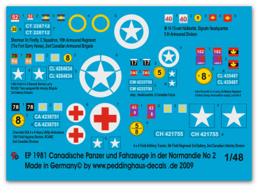 Peddinghaus-Decals 1/48 1981 Canadische Panzer und Fahrzeuge in der Normandie No 2