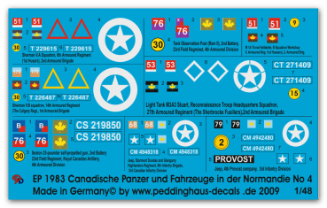 Peddinghaus-Decals 1/48 1983 Canadische Panzer und Fahrzeuge in der Normandie No 4