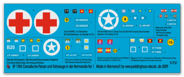 Peddinghaus-Decals 1:72 1984  Canadische Panzer und Fahrzeuge in der Normandie No 1