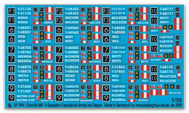 Peddinghaus-Decals 1:351994  Churchill MK I B-Squadron Canadian Army at Dieppe