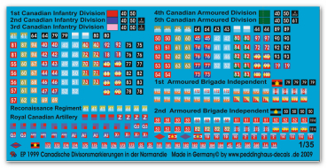 Peddinghaus-Decals 1:35 1999 Canadian unit markings in the Normandy