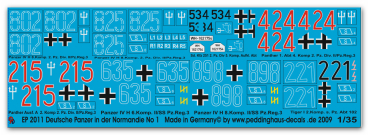 Peddinghaus-Decals 1:35  2011 Deutsche Panzer in der Normandie No 1