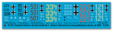 Peddinghaus-Decals 1:35 2013 Deutsche Panzer in der Normandie No 3