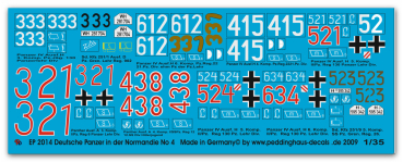 Peddinghaus-Decals 1:35  2014 Deutsche Panzer in der Normandie No 4