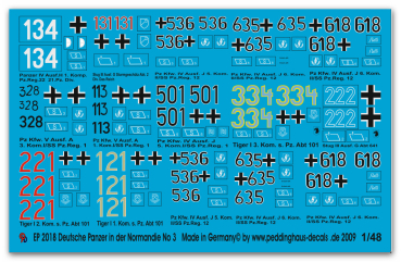 Peddinghaus-Decals 1/48 2018 Deutsche Panzer in der Normandie No 3