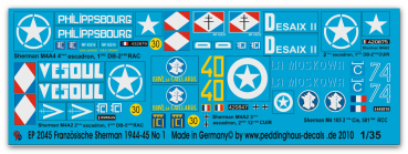 Peddinghaus-Decals 1:35 2045 5 Sherman der FFF in der Normandie No 1