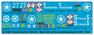 Peddinghaus-Decals 1:35 2047 5 Sherman der FFF in der Normandie No 3