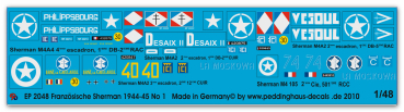 Peddinghaus-Decals 1/48 2048 5 Sherman der FFF in der Normandie No 1