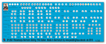 Peddinghaus-Decals 1:35 2061 Fahrzeugmarkierungen Panzerkorps Hermann Göring 1943