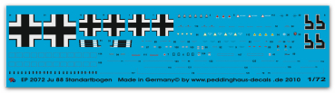 Peddinghaus-Decals 1:72 2072  Beschriftung für den Panzerjägerwagen von Trumpeter BP 73Standartbogen Ju 88