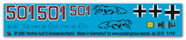 Peddinghaus-Decals 1:16  2087 Panther Ausf. D Großdeutschland