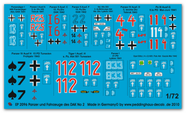 Peddinghaus-Decals 1:72 2096 11 tanks and vehicles of the DAK No 2