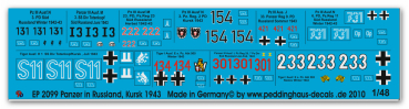 Peddinghaus-Decals 1/48 2099 Panzer in Russland, Kursk 1943
