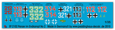 Peddinghaus-Decals 1:35  2102 Panzer im Endkampf No 2
