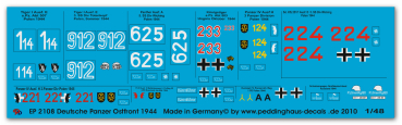 Peddinghaus-Decals 1/48 2108 Deutsche Panzer Ostfront 1944