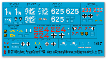 Peddinghaus 1/87 2110 German tank markings russia 1944