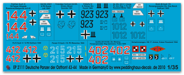 Peddinghaus-Decals 1:35 2111 Deutsche Panzer Ostfront 43-44