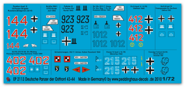 Peddinghaus-Decals 1:72 2113  Deutsche Panzer Ostfront 43-44