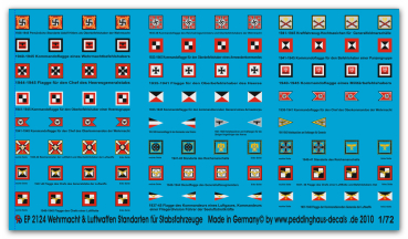 Peddinghaus-Decals 1:72  2124 Wehrmacht und Luftwaffe Standarten für Stabsfahrzeuge