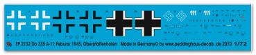 Peddinghaus-Decals 1/72 2132 Do 335 A-11 Februar 1945, Oberpfaffenhofen