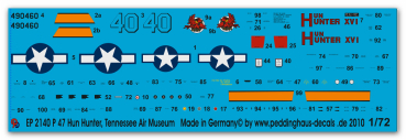 Peddinghaus-Decals 1/72 2140 P 47 Hun Hunter XVI, Museumsmaschine Tennessee Air Museum
