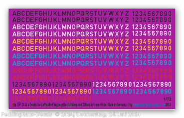 Peddinghaus-Decals 1/72 2144a Luftwaffen Codes in 6  mm